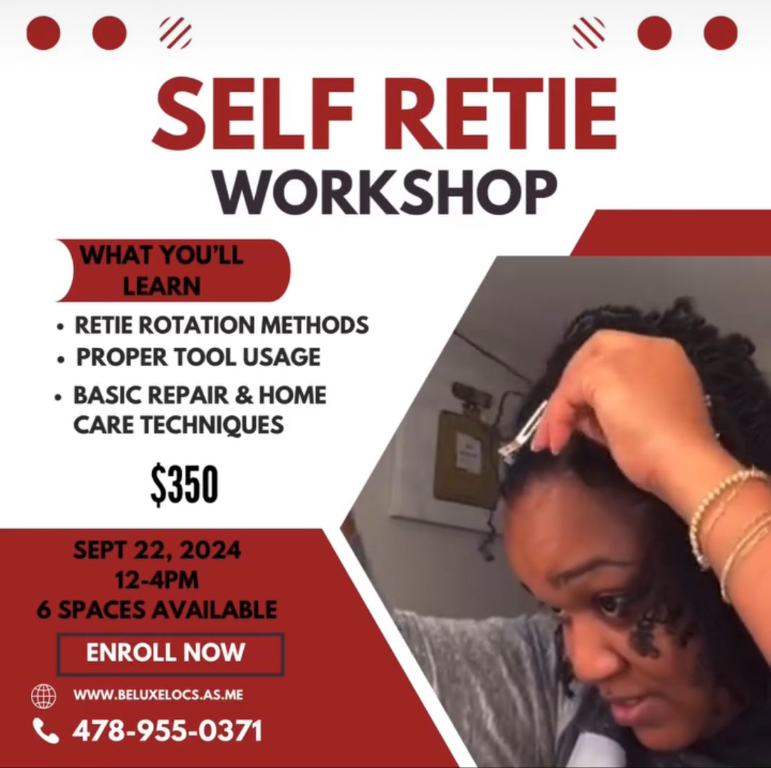 Self-Retie Class – Learn to Maintain Your Own Locs!